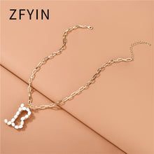 Carica l&#39;immagine nel visualizzatore di Gallery, ZFYIN 2020 New Trendy Jewelry Fresh Water Pearl Alphabet Letters Initials  Pendant Necklaces for Women