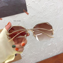 Load image into Gallery viewer, Oulylan Rimless Sunglasses Women Fashion Metal Bent leg Gradient Sun Glasses Ladies Sexy Blue Pink Eyewear Vintage Shades UV400