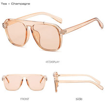 Load image into Gallery viewer, Oversized Square Sunglasses Women Retro Nail Decoration Blue Yellow Clear Lens Men Fashion Outdoor Driving Sun Glasses