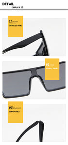 2022 Fashion Oversized Square Sunglasses Retro Gradient Big Frame Sun Glasses For  Women One Piece Gafas Shade Mirror Clear Lens