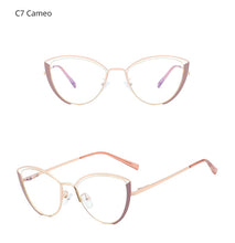 Load image into Gallery viewer, Ralferty Retro Glasses Women Anti Blue Light Decorative Cat Eye Female glasses Frame For Prescription Optic Myopia oculos F95721