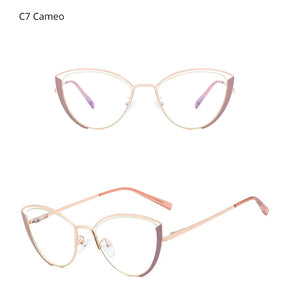 Ralferty Retro Glasses Women Anti Blue Light Decorative Cat Eye Female glasses Frame For Prescription Optic Myopia oculos F95721