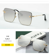 Load image into Gallery viewer, 2022 New Lady Oversize Rimless Square Bee Sunglasses Women Brand Fashion Small Bee Gradient Sun Glasses Female UV400