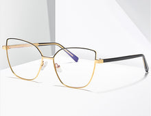 Load image into Gallery viewer, Peekaboo anti blue light cat eye glasses frame women vintage metal gold pink female prescription glasses for computer clear lens