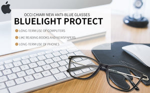 OCCI CHIAR Cat Eye Blue Light Glasses Frame Women Computer Glasses Decorative Myopia Prescription Eyeglasses Frames Fake Eyewear