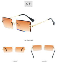 Load image into Gallery viewer, 2022 Retro Sunglasses Women Brand Designer Fashion Rimless Gradient Sun Glasses Shades Cutting Lens Ladies Frameless Eyeglasses