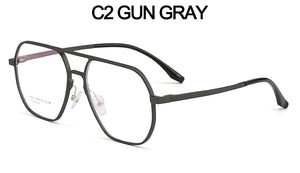 Gmei Optical Pilot Retro Aluminum Magnesium Men Glasses Frame With Spring Hinges Brand Designer Square Spectacles Frames GF9003