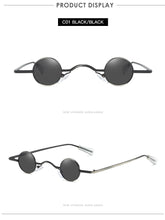 Load image into Gallery viewer, Small Round Sunglasses Women Retro Trending Wide Bridge Brand Designer Punk Sun Glasses Steampunk Vintage Goggles Black Shades