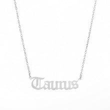 Carica l&#39;immagine nel visualizzatore di Gallery, 2020 New Constellation Zodiac Necklaces Jewelry for Women Antique Style Designed Letter Taurus Aries Necklaces Collier