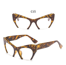 Load image into Gallery viewer, Big frame women glasses frame fashion cat eye Clear Lens brand oversized Glasses Female Transparent Half frame optical frame