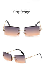 Load image into Gallery viewer, Rimless Sunglasses Rectangle Fashion Popular Women Men Shades  Small Square Sun Glasses For Female Summer Traveling Brown Oculos