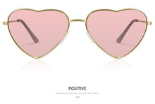 Load image into Gallery viewer, WUE Ladies Heart Shaped Sunglasses metal Women Brand Designer Fashion Rimless LOVE Clear Ocean Lenses Sun Glasses Oculos UV400