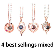 Load image into Gallery viewer, 100 Languages Love Necklace Heart Pendant Wedding Romantic I Love You Projection Necklace for Women Girl Friend Ladies Gifts