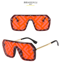 Load image into Gallery viewer, futuristic ff sunglasses women 2022 uv400 big rectangle fashion ff logo sunglasses oversized festival oculos de sol feminino