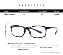 Carica l'immagine nel visualizzatore di Gallery, Reading Glasses Men Women Presbyopic Unisex Eyeglasses Glasses for Sight with Diopters Oculos +1 +1.5 +2 +2.5 +3 +3.5