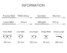 Load image into Gallery viewer, Optical Prescription Glasses Frame Women Clear Anti Blue Light Eyeglasses Frame Ladies Myopia Computer Spectacles