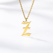 Load image into Gallery viewer, Old English Letter Initial Necklaces For Women Men Gold Silver Color Stainless Steel Chain Male Female Pendant Necklace Jewelry