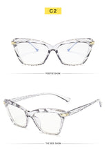 Load image into Gallery viewer, Vintage Square Clear Glasses Women 2022 New Transparent Lens Cat Eye Fake Glasses Spectacle Frame Anti Blue Light Eyeglasses