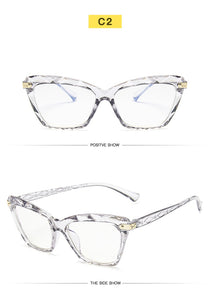 Vintage Square Clear Glasses Women 2022 New Transparent Lens Cat Eye Fake Glasses Spectacle Frame Anti Blue Light Eyeglasses