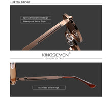 Load image into Gallery viewer, High Quality Gothic Steampunk Sunglasses Polarized Men Women Brand Designer Vintage Round Metal Frame Sun Glasses