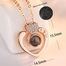 Load image into Gallery viewer, 100 Languages Love Necklace Heart Pendant Wedding Romantic I Love You Projection Necklace for Women Girl Friend Ladies Gifts