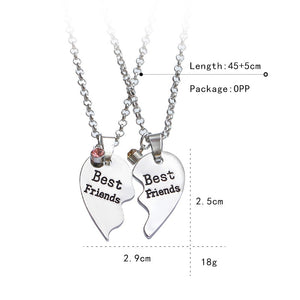 Fashion Best Friends Honey Love Couple Pendant Necklace 2 Pcs/ Set Rainbow Broken Heart BFF Good Friends Friendship Jewelry Gift