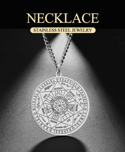Dawapara 7 Archangels Sigil Charm Necklaces For Men  Archangels Sigil Necklaces Pentacle Magic Amulet Protection Talisman