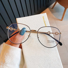 Load image into Gallery viewer, 2022 New Fashion Brand Clear Lens Round Anti-blue Light Eyeglasses For Women Tetro Elegant Computer Myopia Glasses Gold Leopard