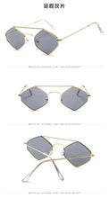 Load image into Gallery viewer, Fashion Diamond Sunglasses Women Retro Metal Double Beam Wild Eyeglasses Polygonal Ocean Glasses