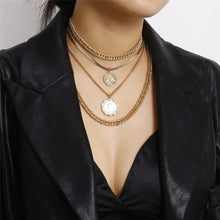 Load image into Gallery viewer, Punk Miami Cuban Choker Necklace Steampunk Men Jewelry Vintage Big Coin Pendant Chunky Chain Necklace for Women Neck Accessories