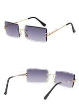 Load image into Gallery viewer, Rimless Sunglasses Rectangle Fashion Popular Women Men Shades  Small Square Sun Glasses For Female Summer Traveling Brown Oculos