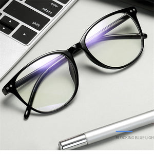 Plastic Vintage Eyeglasses Oval Myopia Blue Light Glasses Clear optical Computer Women Men Anti Blue Ray Glasses Frame