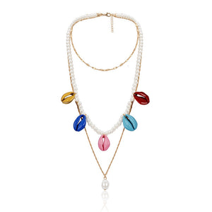 Punk Multi Layered Pearl Choker Necklace Collar Statement Virgin Mary Coin Crystal Pendant Necklace Women Jewelry