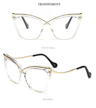 Load image into Gallery viewer, 2022 New Fashion Oversized Cat Eye Glasses Frame Women Brand Optical Anti-blue Eyeglasses Female Oculos Feminino Spectacles