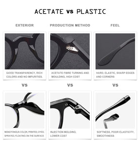 Acetate Optical Glasses Frame Men Full Retro Vintage Round Circle Prescription Eyeglasses Nerd Women Spectacles Myopia Eyewear