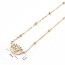 Load image into Gallery viewer, 2020 New Fashion Ladies Chic Gold Chain Colorful Rhinestone Filled Evil Eye Coin Necklaces For Women Bohemian Gold Necklaces