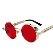 Load image into Gallery viewer, NEW Round Punk Sunglasses Women Vintage Steampunk Alloy Metal Retro Red Sun Glasses Goggles Men Gothic Style Shades