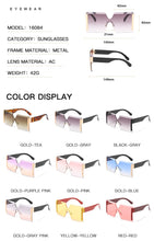 Load image into Gallery viewer, 2022 Oversized Square Rimless Sunglasses Women Brand Designer Flat Siamese Sun Glasses Female Eyewear Travel Gafa de sol