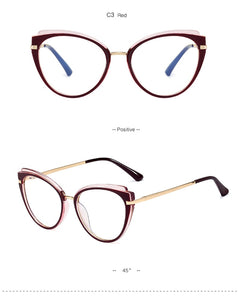 Unusual Cat Eye Optical Blue Light Glasses Frames For Women Computer Gaming Decorative Eyeglasses Women's Prescription Glasses