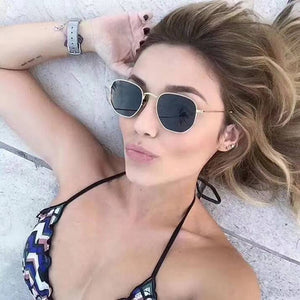 New Vintage Gold Sunglasses Men Square Metal Frame Silver Brown Black Small Sun Glasses Female Unisex Summer Style Shades