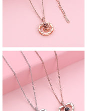 Load image into Gallery viewer, I Love You Necklace 100 Languages Heart Love Necklace Love Memory Projection Pendant Necklace for Women Gifts for Mother&#39;s Day