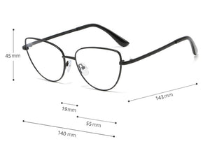 Peekaboo retro metal glasses frame cat eye female gold black clear lens triangle optical eyeglasses women's accessories