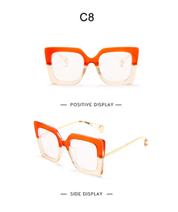 Vintage Glasses Women Men Square Clear Glasses Optical Eyeglasses Frame Transparent Lens Spectacle Frame NOT Anti Blue Light