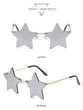Carica l&#39;immagine nel visualizzatore di Gallery, Vintage Unique Star Shape Mirror Rimless Sunglasses Women Fashion Clear Ocean Lens Eyewear Men Trending Sun Glasses Shades