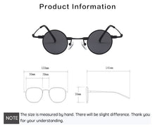 Load image into Gallery viewer, Small Round Sunglasses Women Men UV400 Metal Brand Designer Punk Sun Glasses Steampunk Vintage Goggles Black Shades