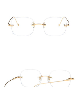 2022 Women Glasses Frame Luxury Eyeglasses Frame Women Anti Blue Light Eyewear Optics Brand Women Frameless Spectacle