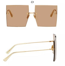 Load image into Gallery viewer, Trendy Oversized Square Sunglasses Women Personlity Fashion Sexy Red Brown Tinted Color Lens UV400 Retro Ladies Sun Glasses
