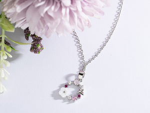 Fashion Creative Butterfly Flowers Necklace Zircon Crystal Pearl Shell Garland Pendant Necklace for Women Jewelry Accessories