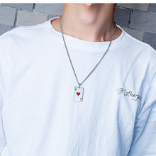 Carica l&#39;immagine nel visualizzatore di Gallery, JHSL Men Statement Poker Pendant Necklace Red Black Silver Color Stainless Steel Fashion Jewelry Gift