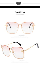 Load image into Gallery viewer, Square Bee Sunglasses Women Men Retro Brand designer Metal Frame Oversized Sun Glasses Female Grandient Shades Oculos